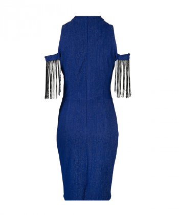 پیراهن مجلسی زنانه لمه ریش دار سرژه Serge