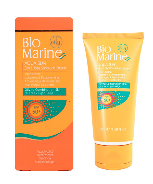 ضد آفتاب ضدچروک پوست چرب و مختلط SPF50 بایومارین Bio Marin حجم 50 میلی‌لیتر