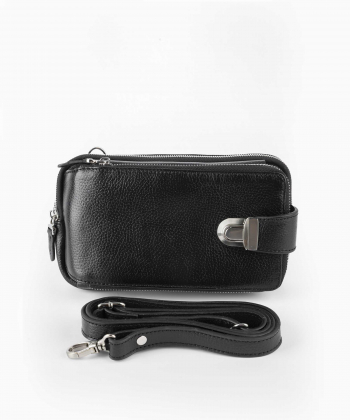 کیف دوکاره چرم طبیعی بیسراک Bisrak کد BodyBag-104F