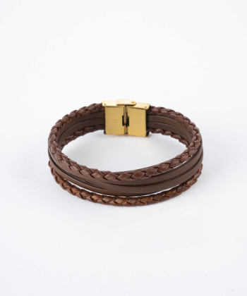 دستبند چرم طبیعی مردانه بیسراک مدل 305K