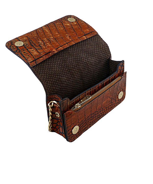 کیف دوشی چرم طبیعی زنانه منط مدل H197C