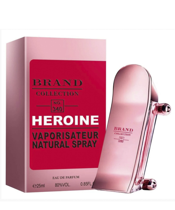 عطر جیبی مردانه برند کالکشن Brand Collection مدل 340 heroine حجم 25 میلی‌لیتر