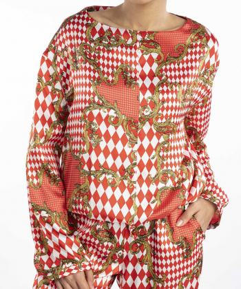 لباس خواب آستین بلند زنانه ال سی وایکیکی مدل W3BL07Z8