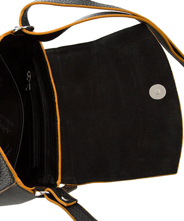 کیف دوشی چرم زنانه مشکی چرم مشهد Mashhad leather مدل S684