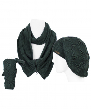 ست کلاه و شال گردن و دستکش تارتن مدل 81362112401