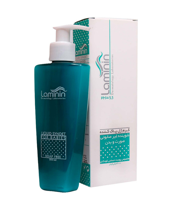 کرم ژل پاک کننده پوست کودک لامینین Laminin حجم 200 میلی‌لیتر