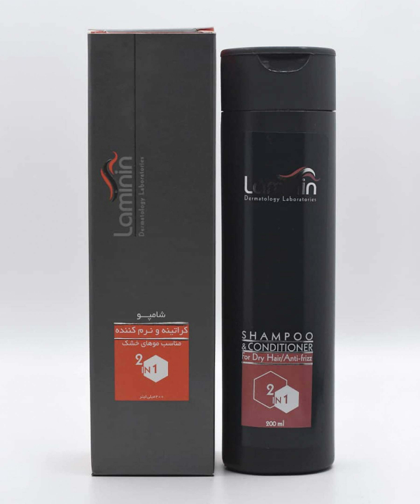 شامپو کراتینه و نرم کننده مو لامینین Laminin مدل 2x1 حجم 200 میلی‌لیتر