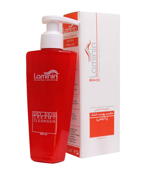 کرم ژل پاک کننده پوست خشک لامینین Laminin حجم 200 میلی‌لیتر