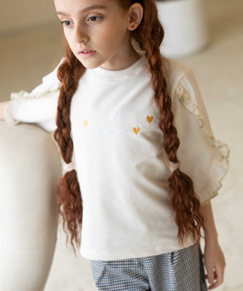 بلوز نخ پنبه دخترانه ملورینا مدل am-mel-7107