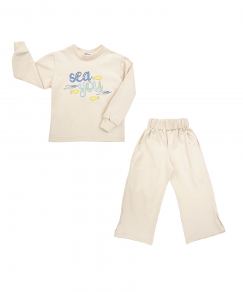 ست بلوز و شلوار نخی دخترانه ملورینا مدل 7119