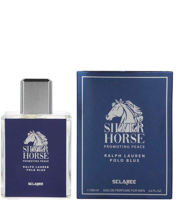 ادوپرفیوم مردانه اسکلاره Sclaree مدل POLO BLUE SILVER HORSE حجم 100 میلی‌لیتر