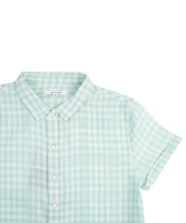 بلوز زنانه جین وست Jeanswest طرح چهارخانه و نخی