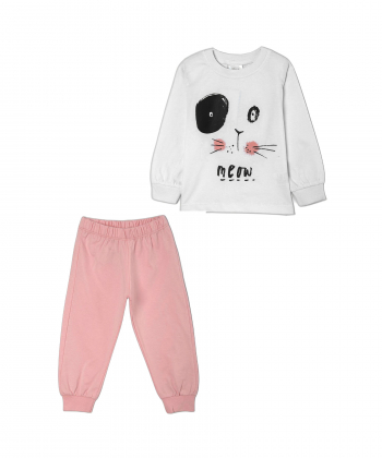 ست تیشرت و شلوار نخی دخترانه جی بی جو مدل 3114