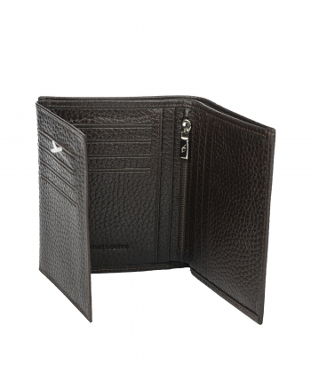 کیف پول مردانه چرم طبیعی چرم مشهدMashad leather مدل D5506 - مشکی