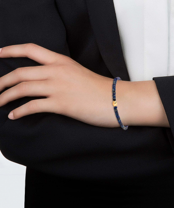 دستبند طلا گوی سنگ سرمه ای کیا گالری Kia Gallery کد AB596