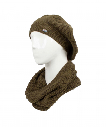 ست شال گردن و کلاه زنانه تارتن مدل 222000603