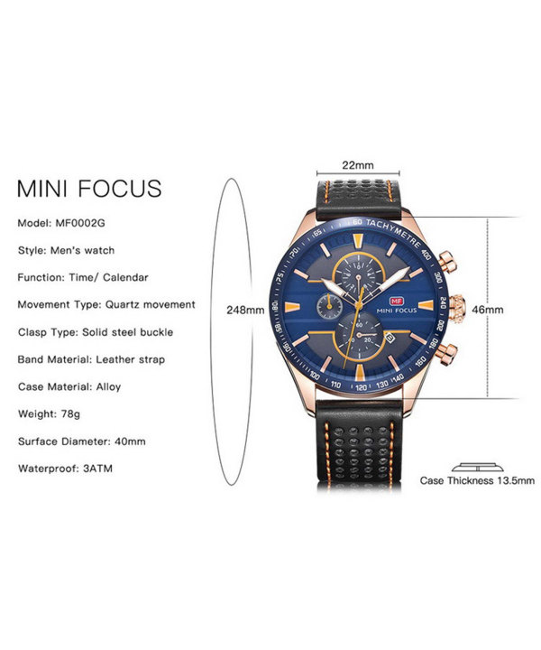 ساعت مچی عقربه‌ای مردانه مینی فوکوس Mini Focus مدل MF0002G