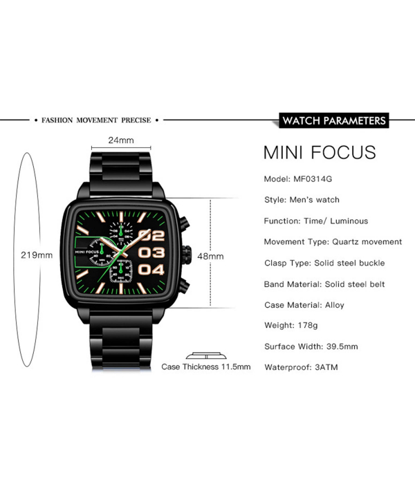 ساعت مچی عقربه‌ای مردانه مینی فوکوس Mini Focus مدل MF0314G
