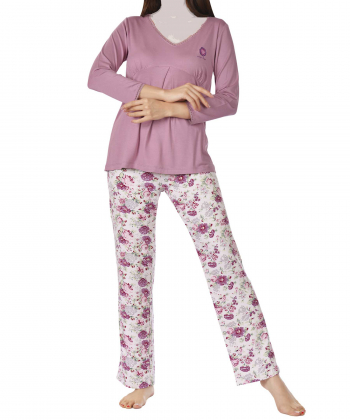 ست تیشرت آستین سه ربع و شلوار زنانه ناربن Narbon مدل یاس