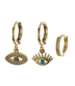 گوشواره زنانه وای اس ایکس YSX پکی مدل چشم نظر AAC-118