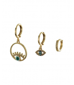 گوشواره زنانه وای اس ایکس YSX پکی مدل چشم نظر AAC-119