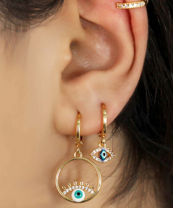 گوشواره زنانه وای اس ایکس YSX پکی مدل چشم نظر AAC-119