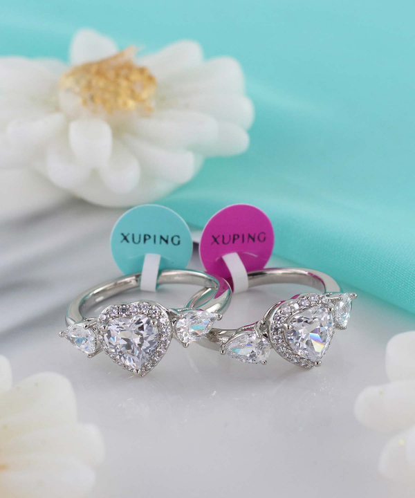 انگشتر سولیتر زنانه ژوپینگ Xuping مدل قلب کد AAE-368