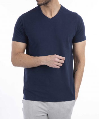 تی شرت آستین کوتاه مردانه (BASIC)-طرح ساده-یقه هفت