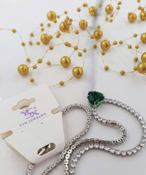 گردنبند زنانه جواهری وای اس ایکس YSX مدل قلب کد AAB-139