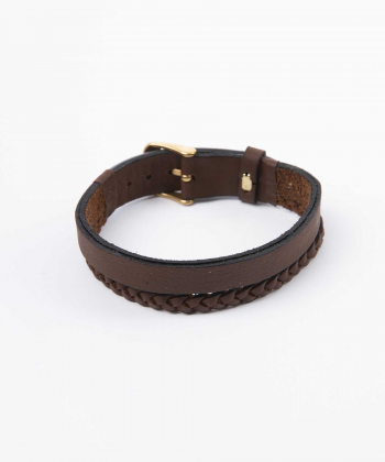 دستبند چرم طبیعی بیسراک Bisrak مدل عطری کد LeatherBracelet-T305