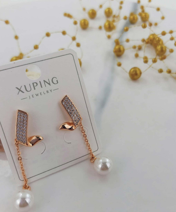 گوشواره میخی زنانه ژوپینگ Xuping مرواریدی کد AAC-274