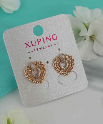 گوشواره میخی زنانه ژوپینگ Xuping مدل قلب کد AAC-401