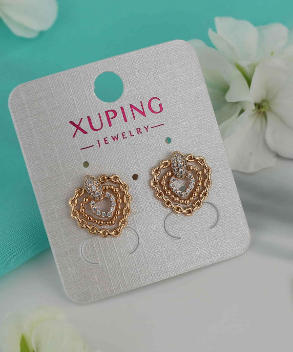 گوشواره میخی زنانه ژوپینگ Xuping مدل قلب کد AAC-401