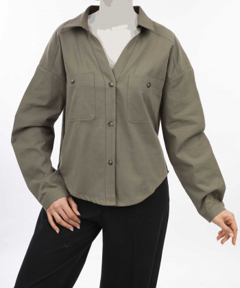 شومیز نخی آستین بلند زنانه تیفی مدل 4stp717