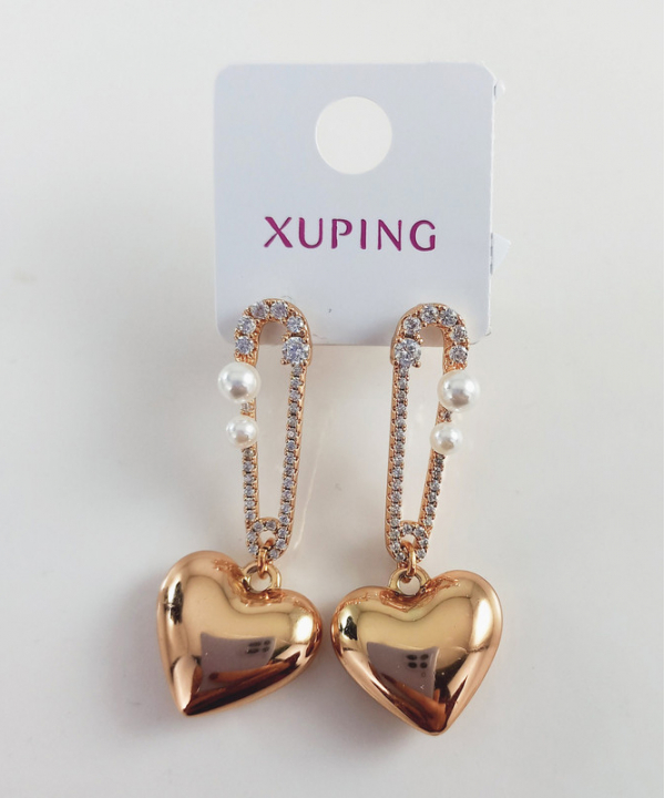 گوشواره زنانه ژوپینگ Xuping مرواریدی مدل قلب کد AAC-74