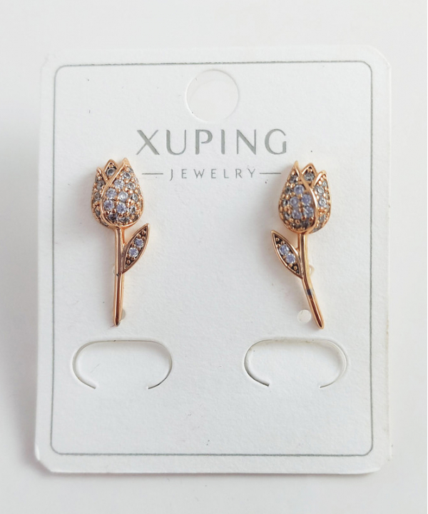 گوشواره زنانه میخی ژوپینگ Xuping مدل گل رز کد AAC-76