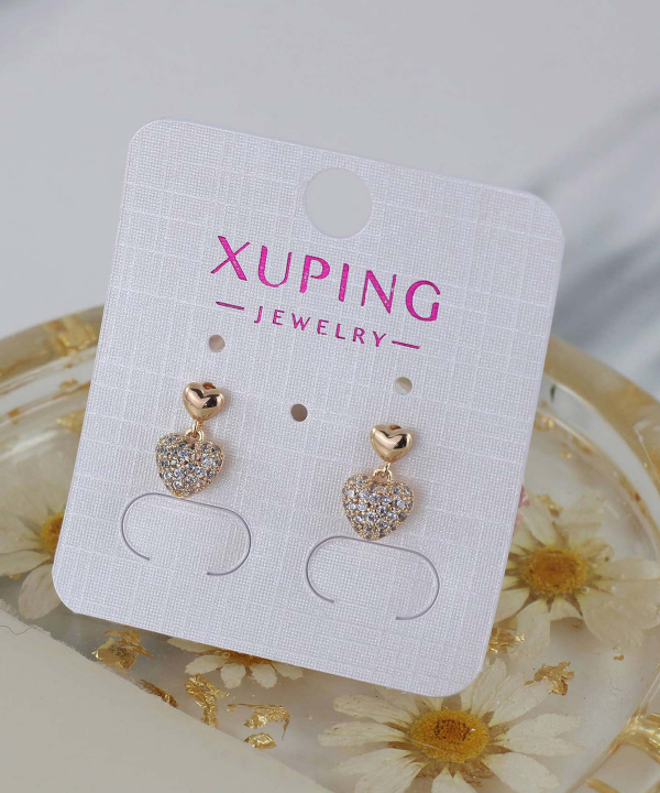 گوشواره میخی زنانه ژوپینگ Xuping مدل قلب کد AAC-481
