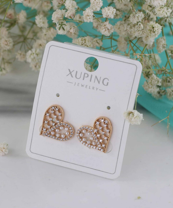 گوشواره میخی زنانه ژوپینگ Xuping مدل قلب کد AAC-515