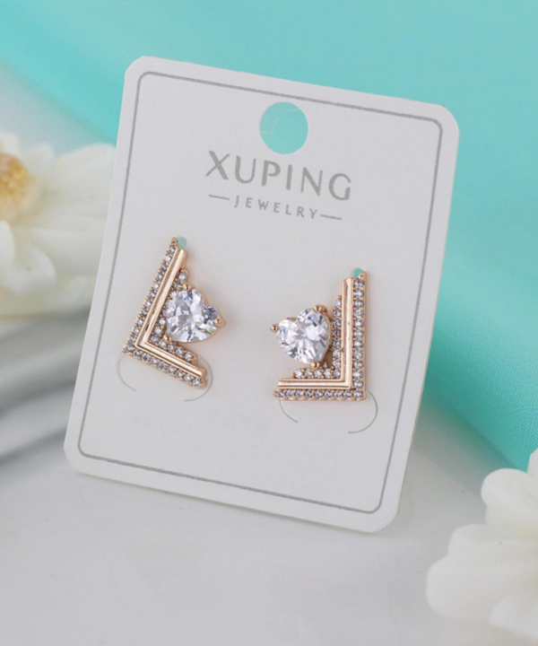 گوشواره میخی زنانه ژوپینگ Xuping مدل قلب کد AAC-557