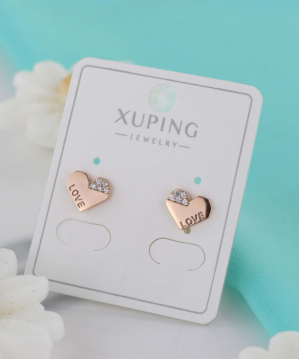 گوشواره میخی زنانه ژوپینگ Xuping مدل قلب کد AAC-571