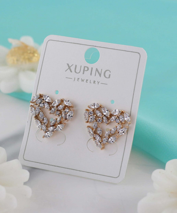 گوشواره میخی زنانه ژوپینگ Xuping مدل قلب کد AAC-573
