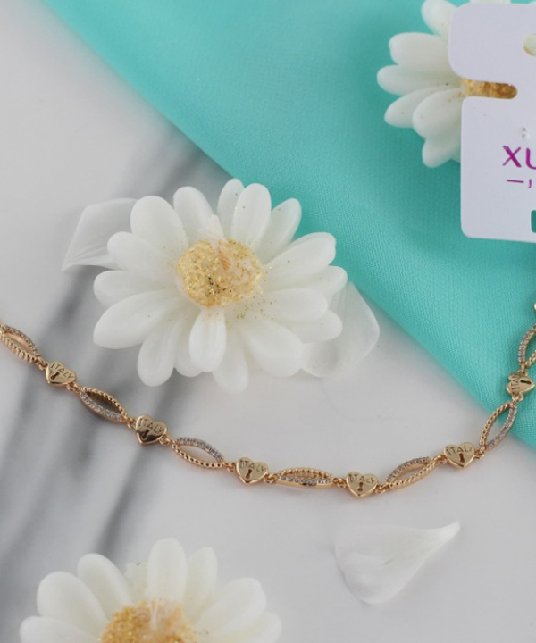 دستبند زنجیری زنانه ژوپینگ Xuping مدل قلب کد AAD-319