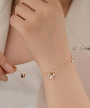 دستبند زنجیری زنانه ژوپینگ Xuping مدل پروانه کد AAD-322