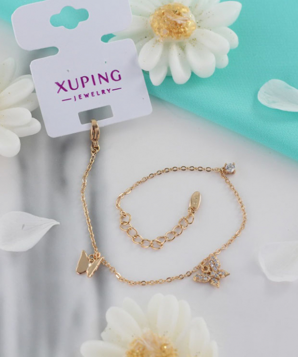 دستبند زنجیری زنانه ژوپینگ Xuping مدل پروانه کد AAD-322