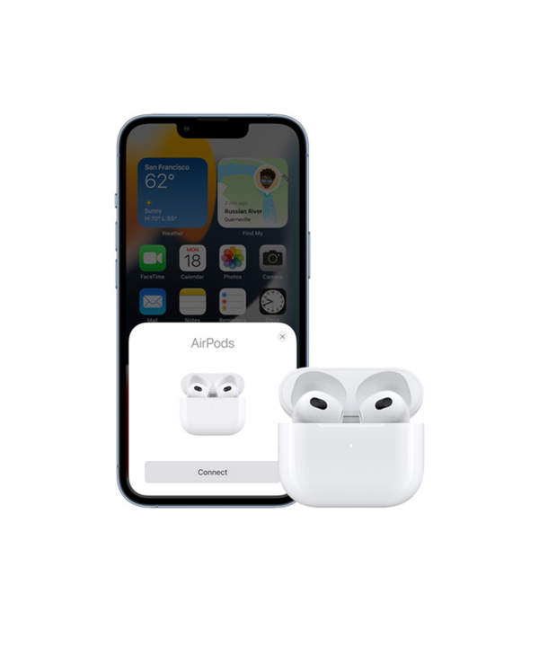 هدفون بلوتوثی اپل مدل AirPods 3 همراه با محفظه شارژ