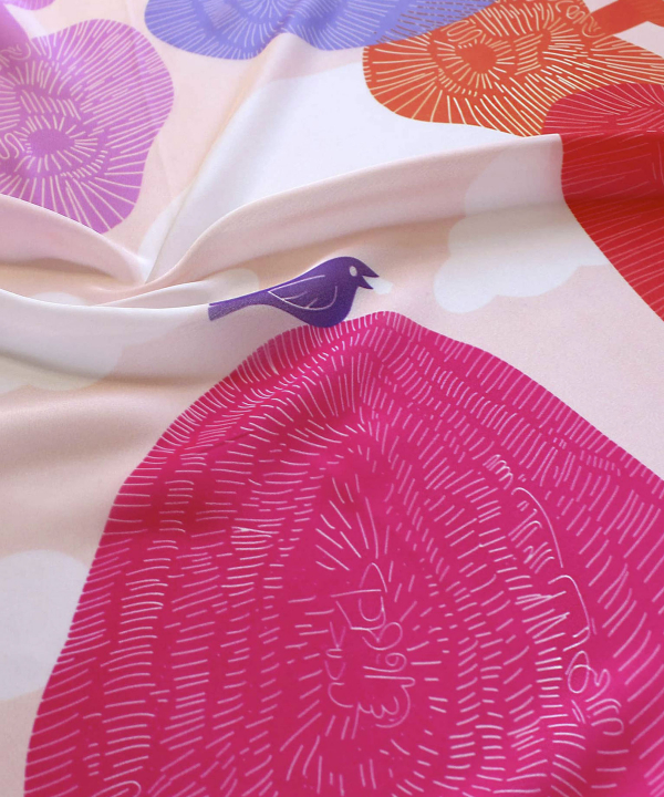 مینی اسکارف زنانه طاقه چیان Taghechian طرح زاغک