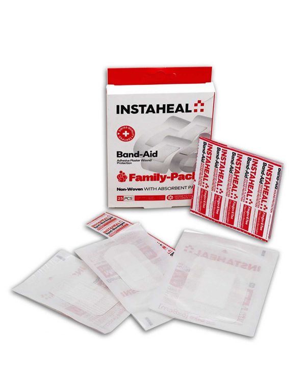 چسب زخم و پانسمان خانواده اینستاهیل Instaheal بسته 25 عددی