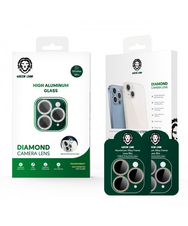 محافظ لنز دوربین گرین مدل Diamond Camera Lens مناسب برای گوشی موبایل iphone 13 Pro/13 Pro Max