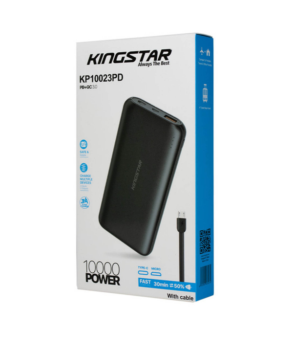 شارژر همراه کینگ استار مدل KP10023PD ظرفیت 10000 میلی آمپر ساعت