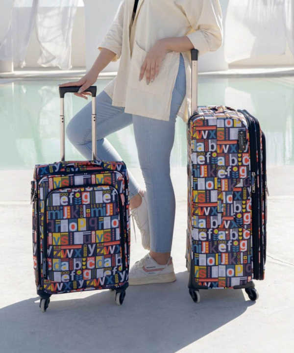 چمدان طرح دار دیوید جونز David Jones مدل RL-455-3B_Full set